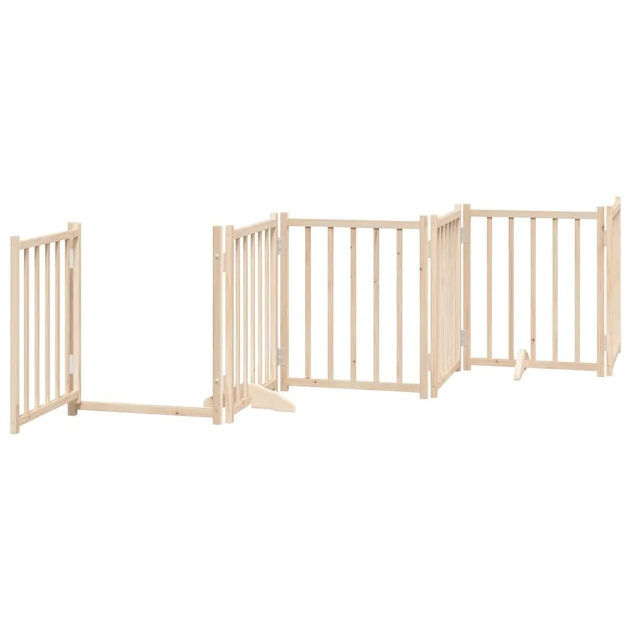 Barrière pour chien porte pliable 15 panneaux bois de peuplier - 5