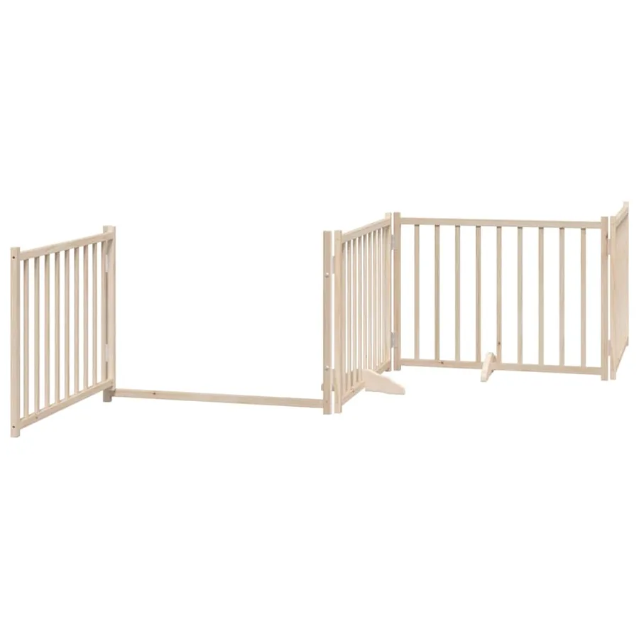 Barrière pour chien porte pliable 8 panneaux bois de peuplier - 5