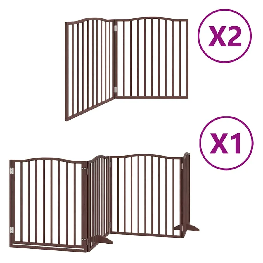 Barrière pour chien porte pliable 8 panneaux bois de peuplier - 2
