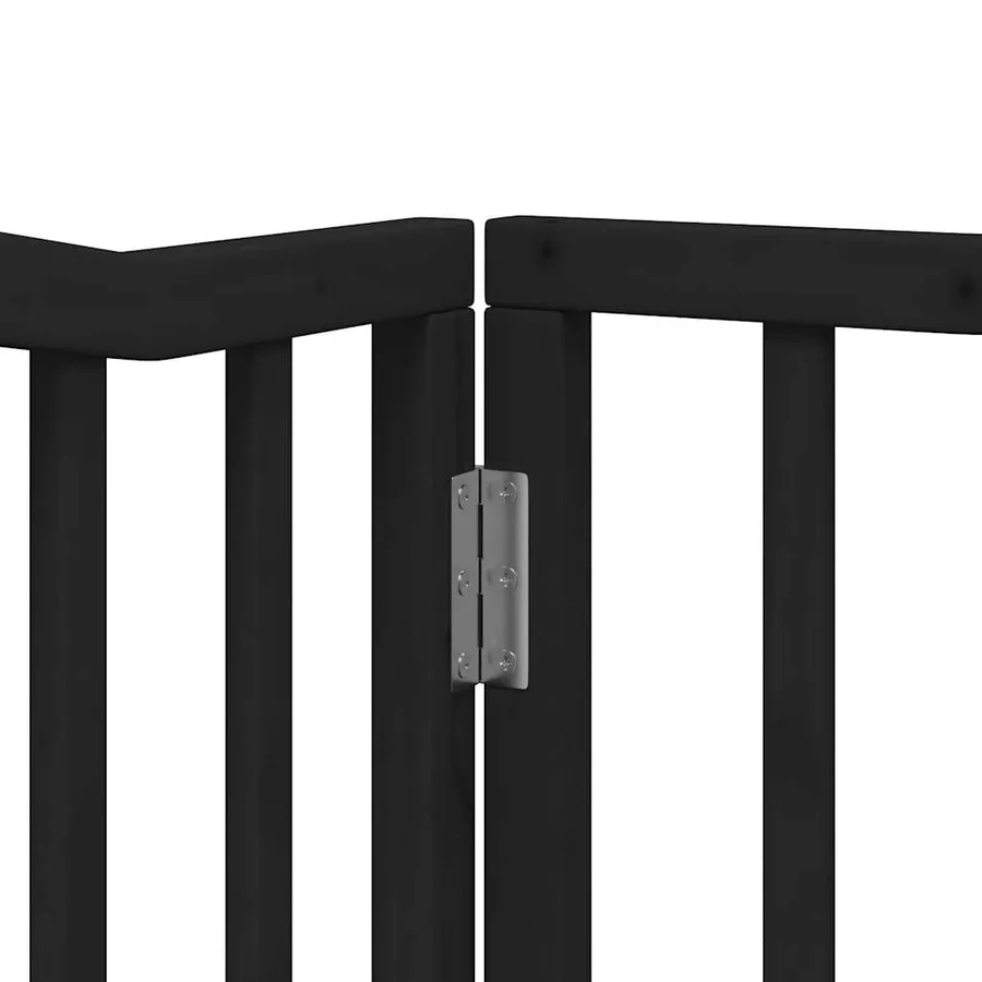 Porte pour chien pliable à 4 panneaux, noire, 320 cm, bois de peuplier - 10