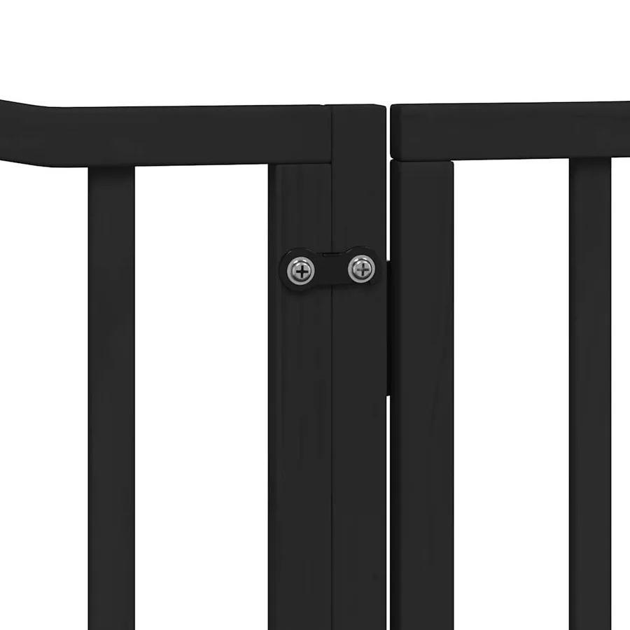 Porte pour chien pliable à 4 panneaux, noire, 320 cm, bois de peuplier - 8