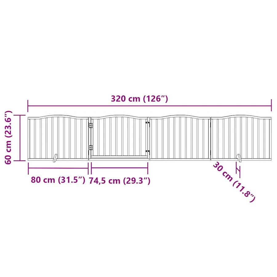 Barrière pour chiens avec porte 4 panneaux bois de peuplier - 11