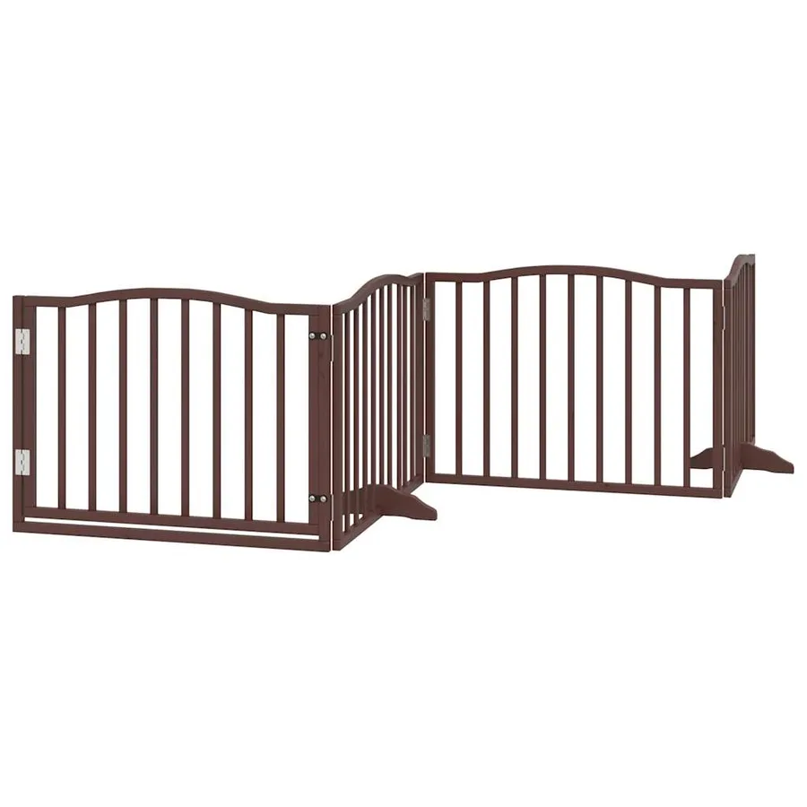 Barrière pour chiens avec porte 4 panneaux bois de peuplier - 2