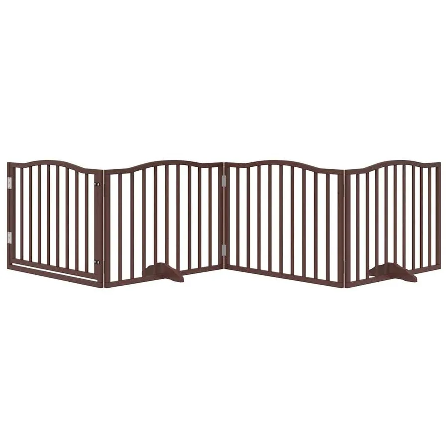 Barrière pour chiens avec porte 4 panneaux bois de peuplier - 3
