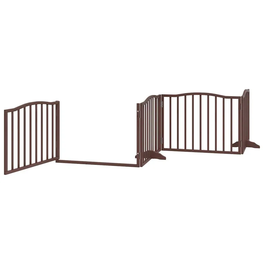 Barrière pour chiens avec porte 4 panneaux bois de peuplier - 4