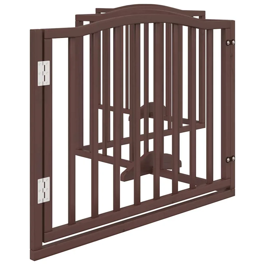 Barrière pour chiens avec porte 4 panneaux bois de peuplier - 5