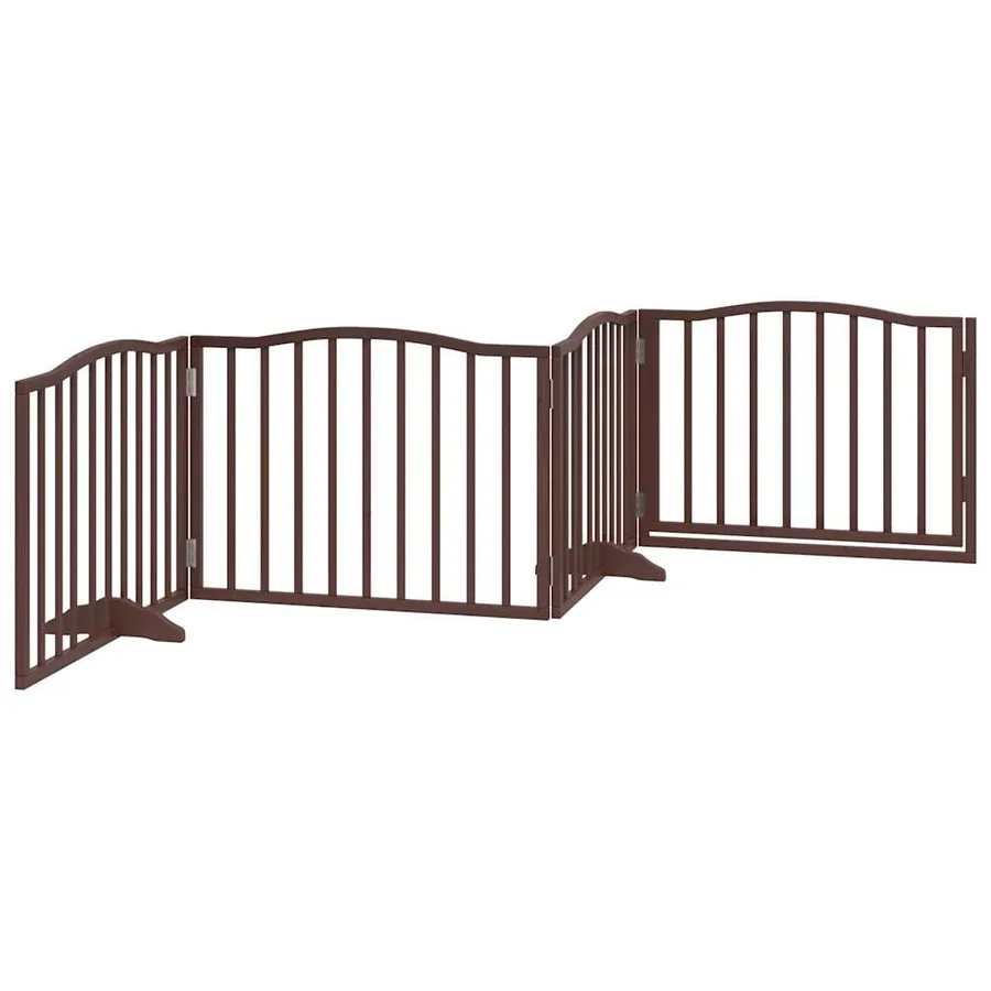 Barrière pour chiens avec porte 4 panneaux bois de peuplier - 6