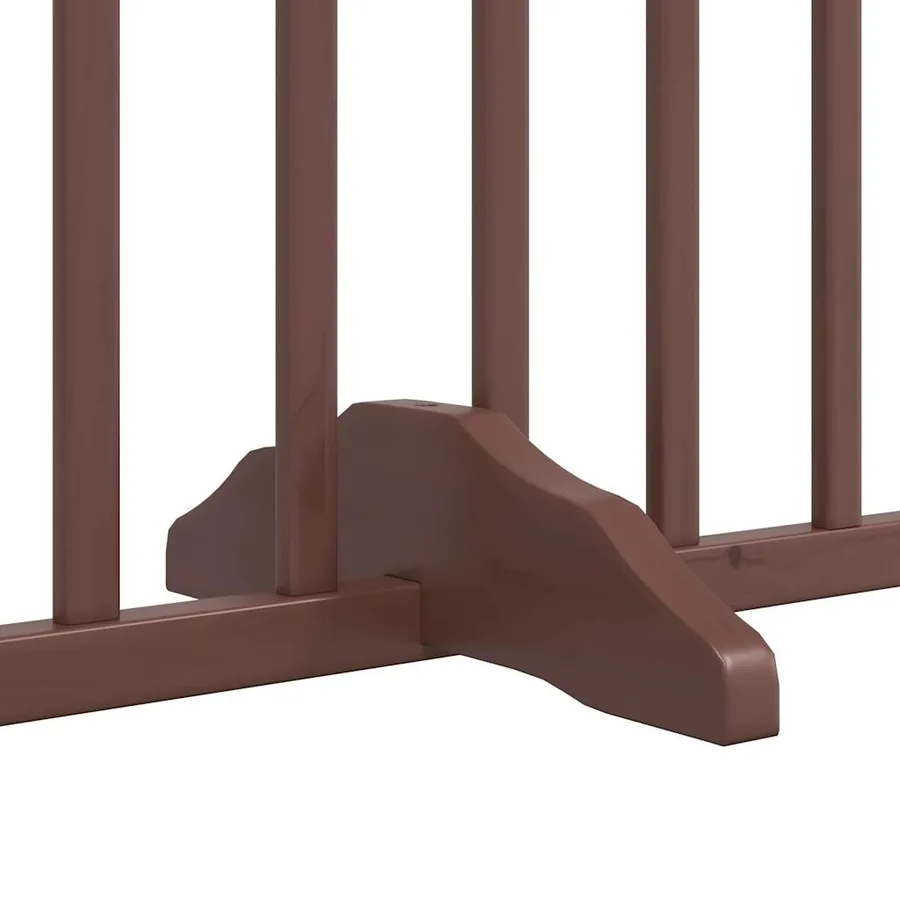 Barrière pour chiens avec porte 4 panneaux bois de peuplier - 9