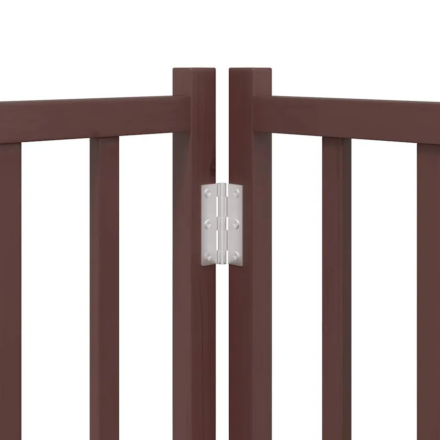 Barrière pour chiens avec porte 4 panneaux bois de sapin massif - 10