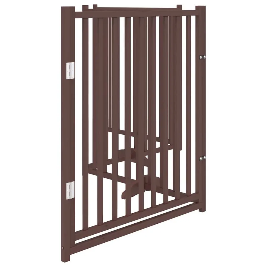 Barrière pour chiens avec porte 4 panneaux bois de sapin massif - 5
