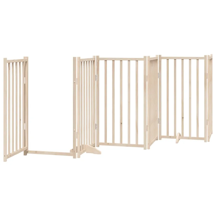 Barrière pour chien porte pliable 12 panneaux bois de peuplier - 5