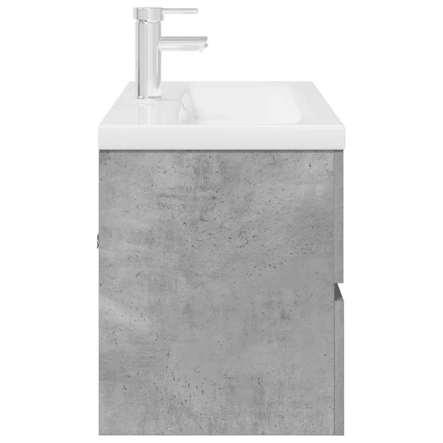 Ensemble de meubles de salle de bain 2 pcs gris béton - 7