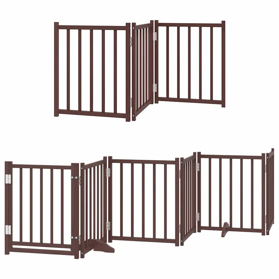 Barrière pour chien porte pliable 9 panneaux bois de peuplier - 3