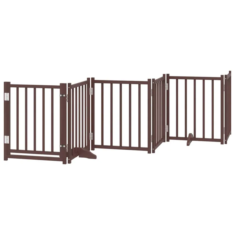 Barrière pour chien porte pliable 9 panneaux bois de peuplier - 4
