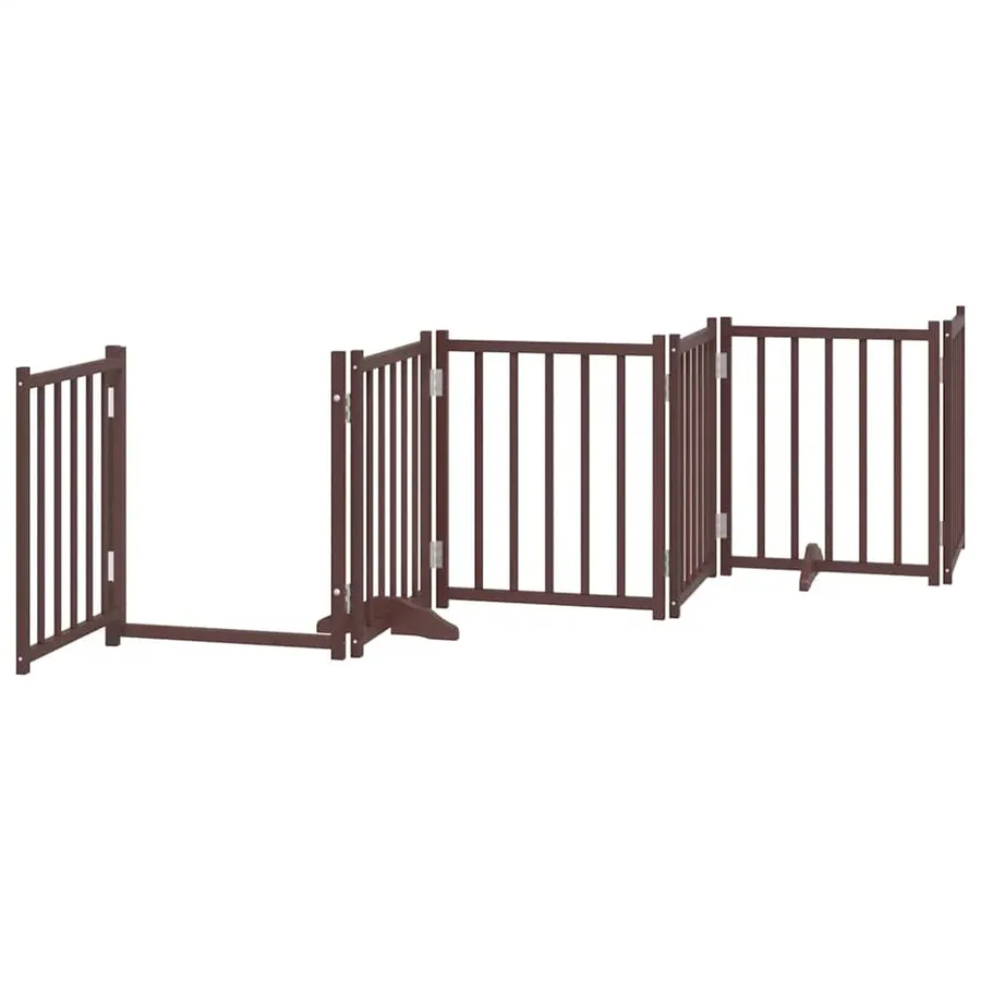 Barrière pour chien porte pliable 9 panneaux bois de peuplier - 5