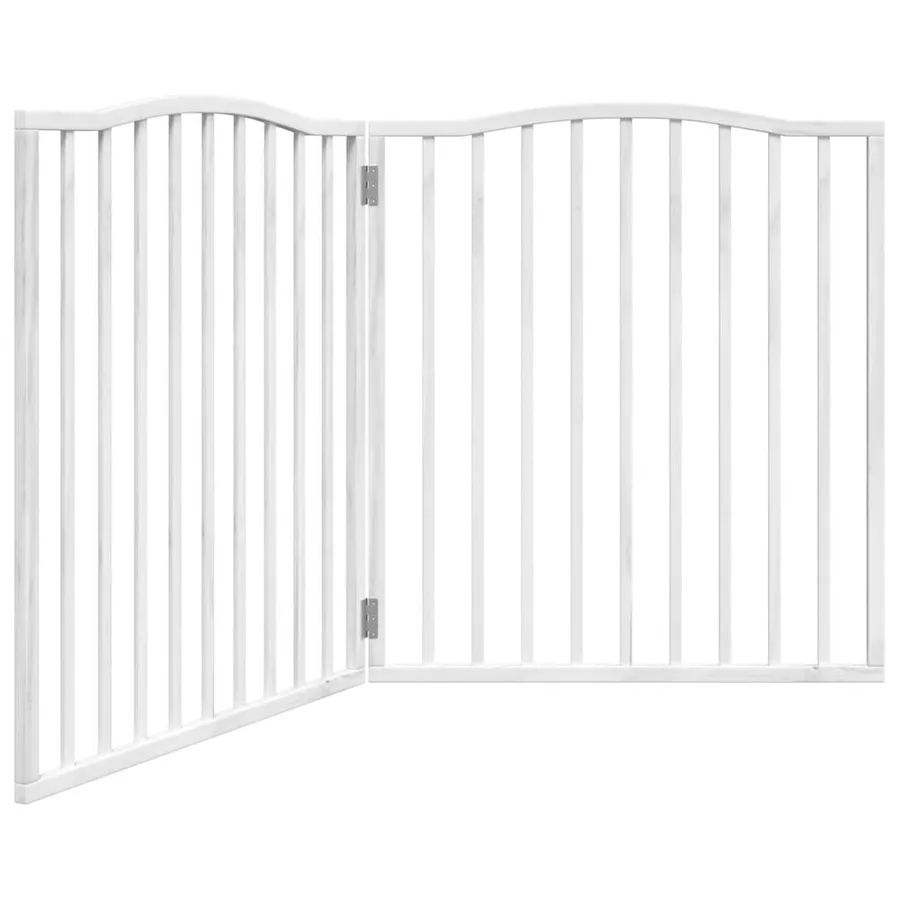 Barrière pour chiens et porte 4 panneaux blanc bois de peuplier - 2