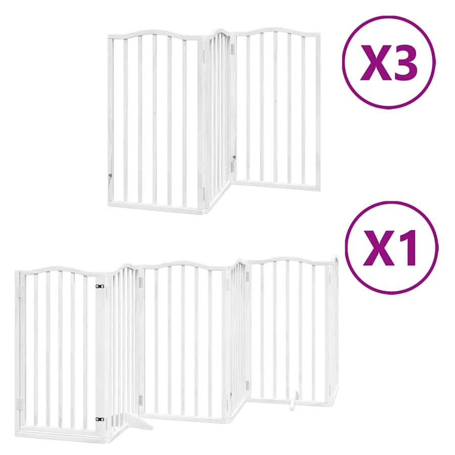 Barrière pour chien porte pliable 15 panneaux bois de peuplier - 2