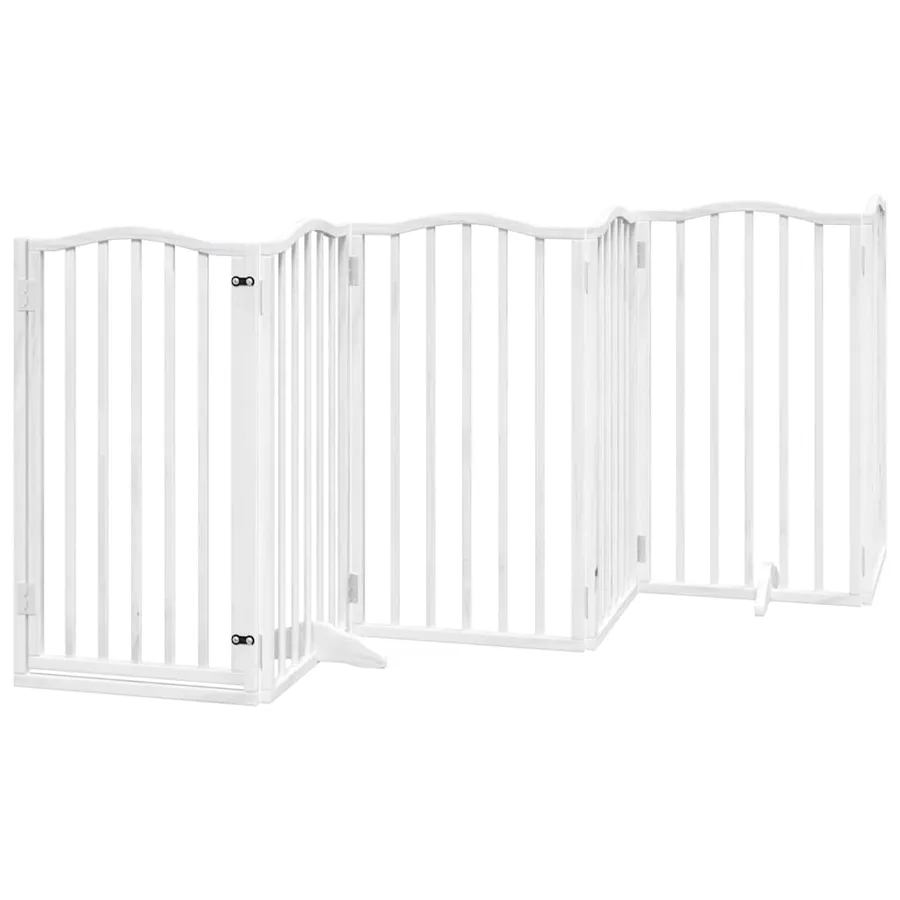 Barrière pour chien porte pliable 15 panneaux bois de peuplier - 4