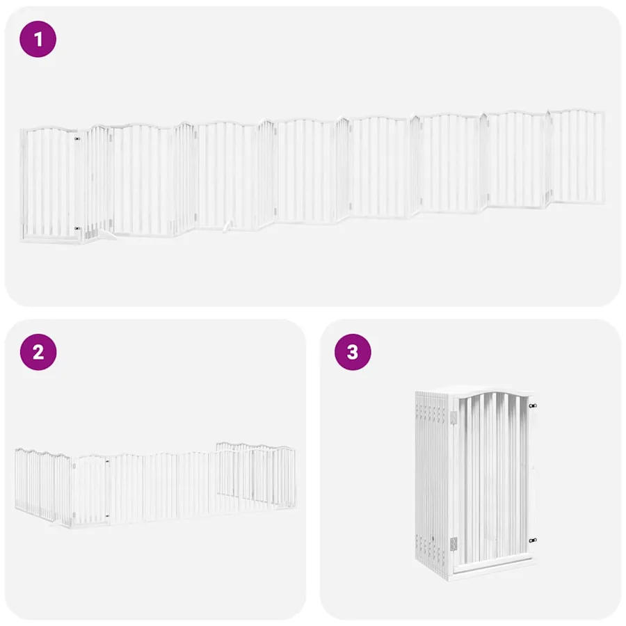 Barrière pour chien porte pliable 15 panneaux bois de peuplier - 6