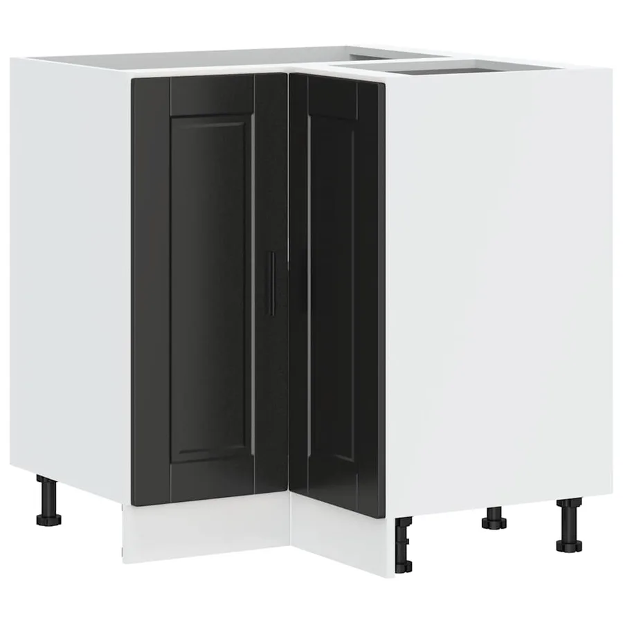 Armoire d'angle de cuisine Porto noir bois d'ingénierie - 2