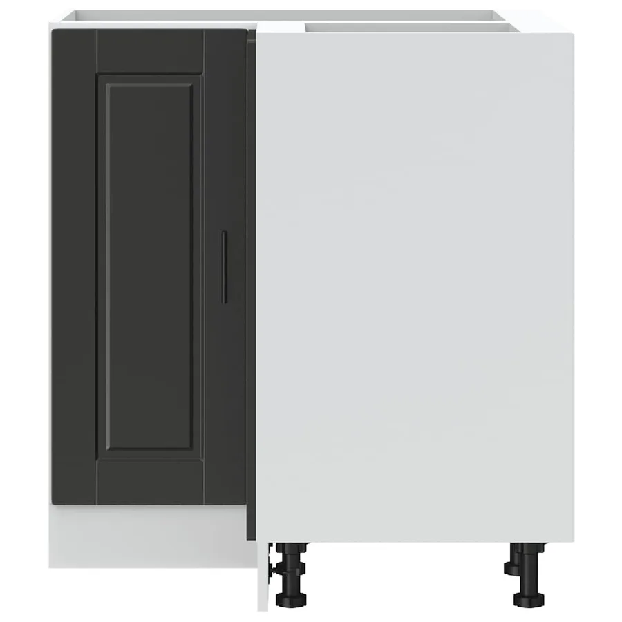 Armoire d'angle de cuisine Porto noir bois d'ingénierie - 5