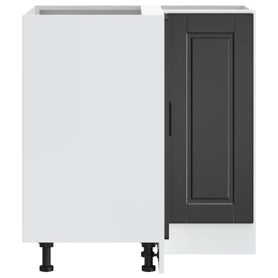 Armoire d'angle de cuisine Porto noir bois d'ingénierie - 7