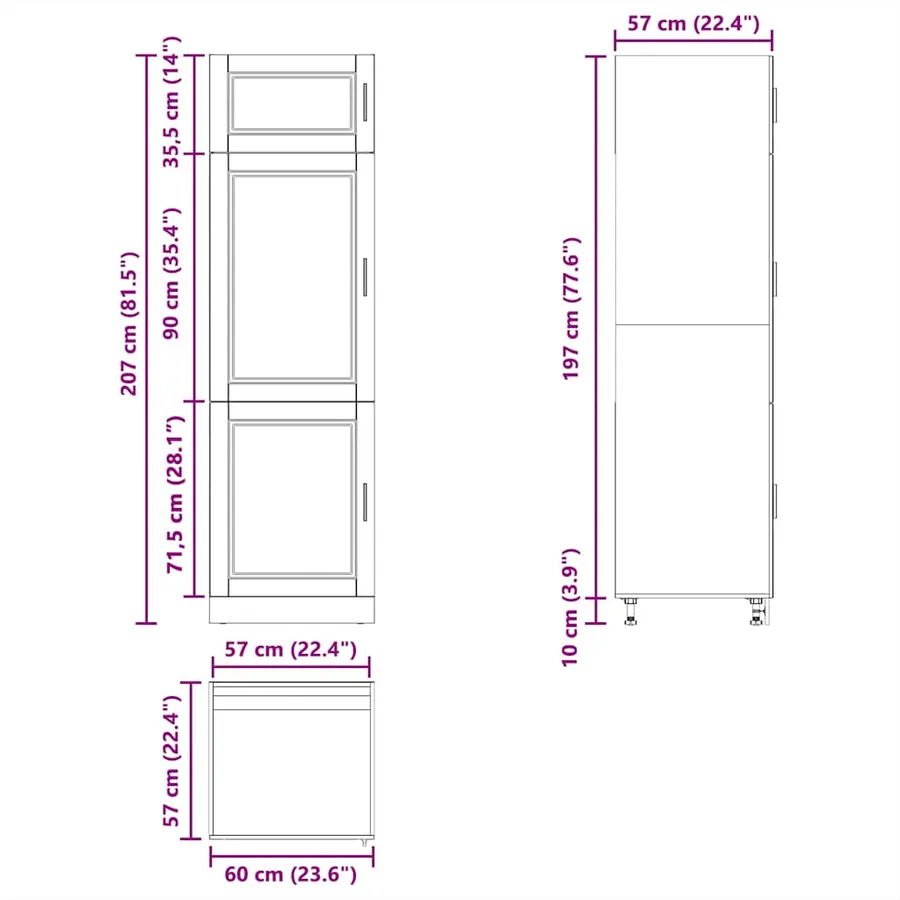 Armoire de cuisine Porto blanc bois d'ingénierie - 11
