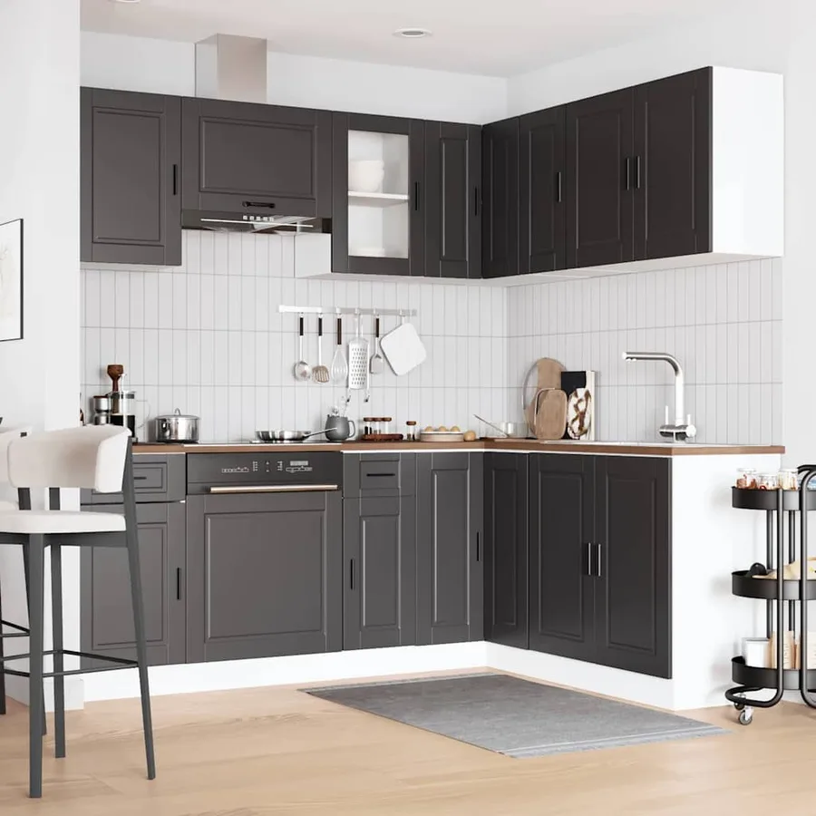 Ensemble d'armoires de cuisine 11 pcs Porto bois d'ingénierie - 3