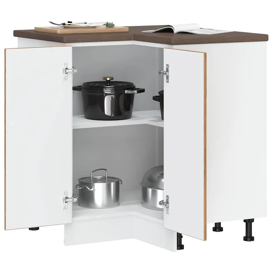 Armoire d'angle de cuisine Porto vieux bois bois d'ingénierie - 4