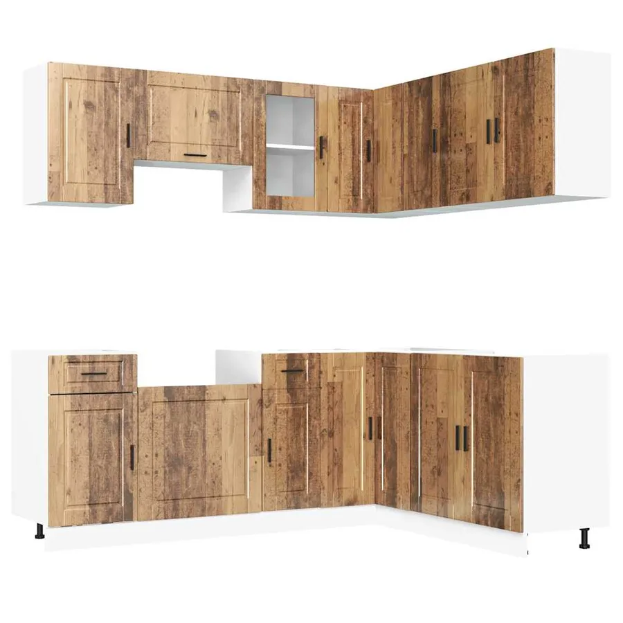 Ensemble d'armoires de cuisine 11 pcs Porto bois d'ingénierie - 2