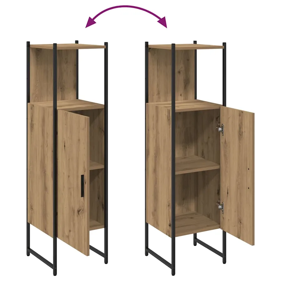 Armoire de salle de bain chêne artisanal 33x33x120,5 cm - 8
