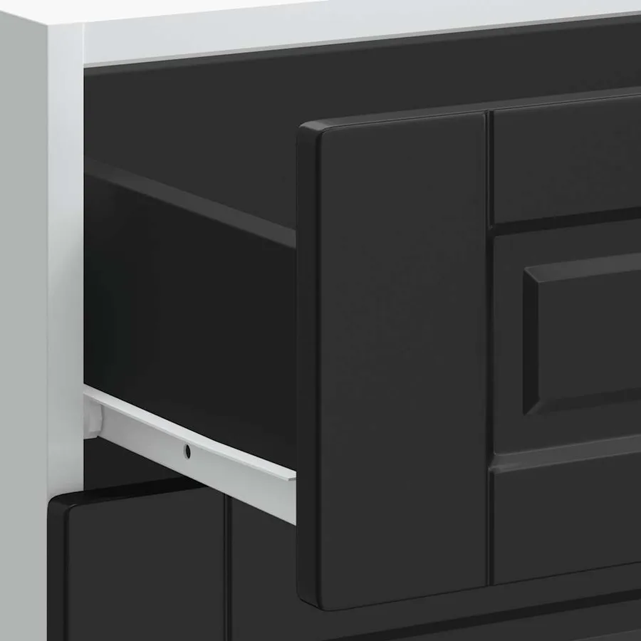 Meuble bas de cuisine « Porto » en bois d'ingénierie noir - 9