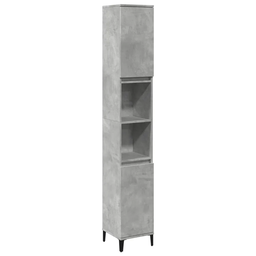 Armoire de salle de bain gris béton 30x30x190 cm - 2