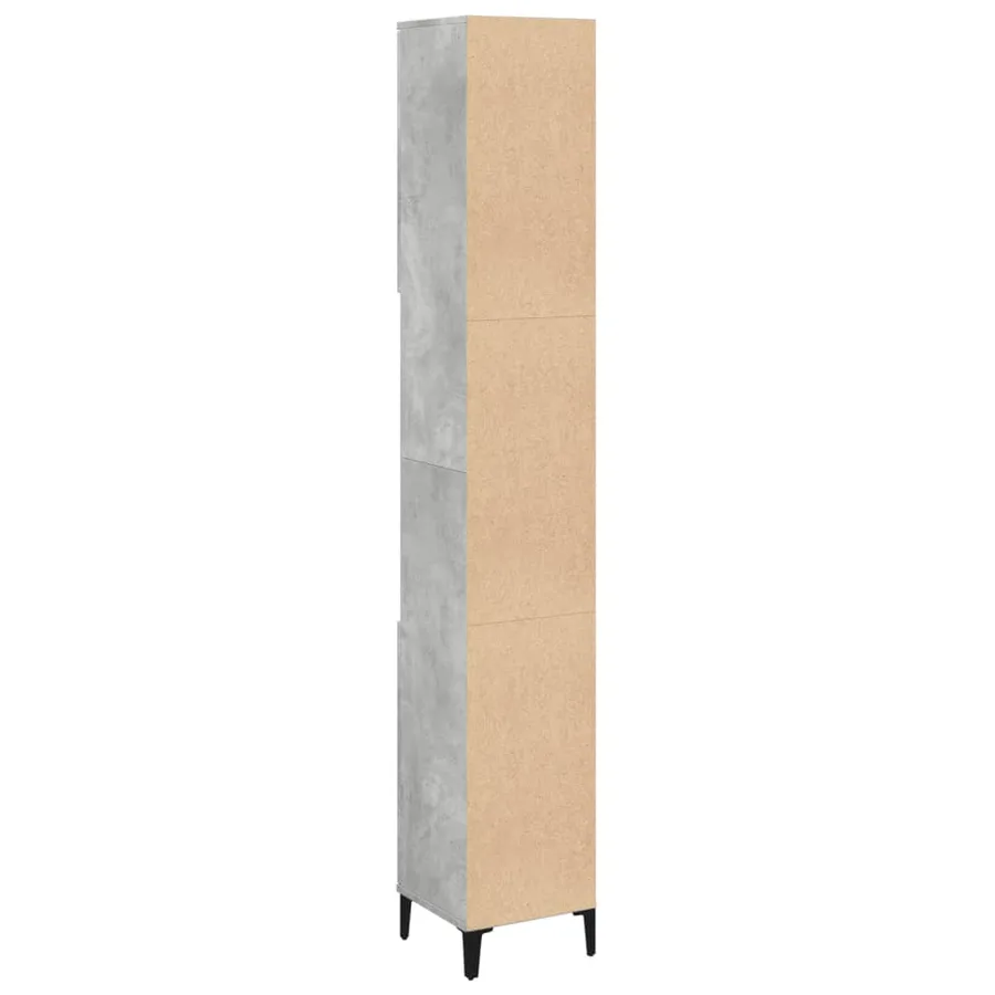 Armoire de salle de bain gris béton 30x30x190 cm - 7