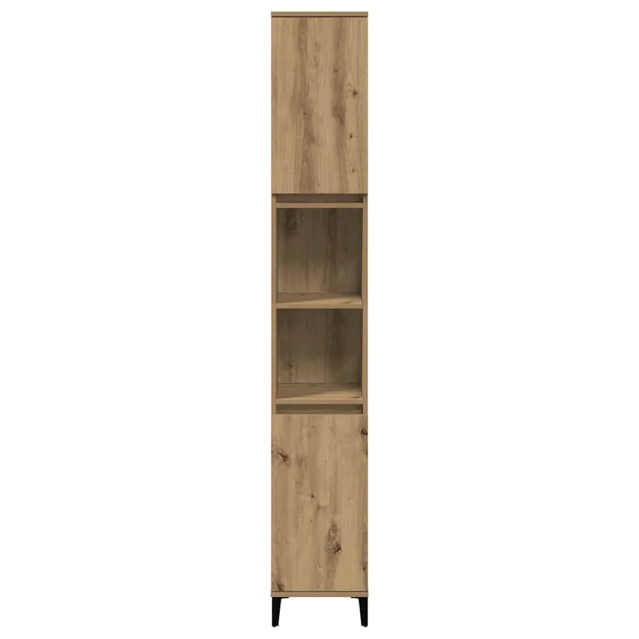 Armoire de salle de bain chêne artisanal 30x30x190 cm - 5