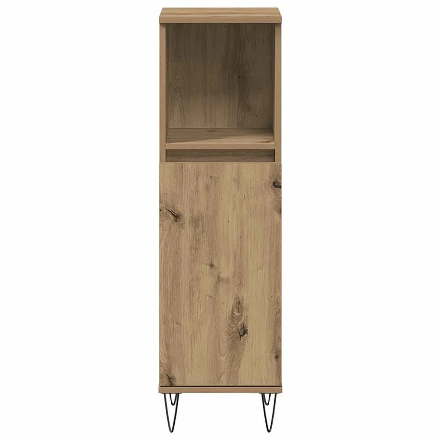Armoire de salle de bain chêne artisanal 30x30x100 cm - 4