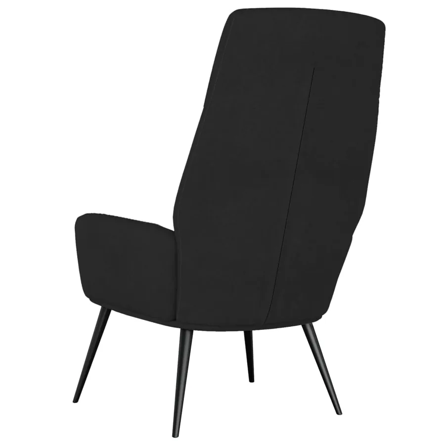 Chaise de relaxation Noir Similicuir daim - 5