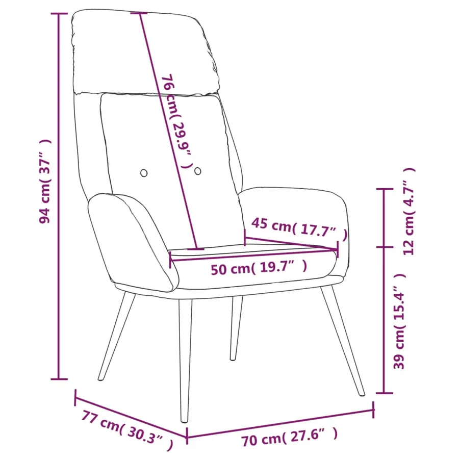 Chaise de relaxation Noir Similicuir daim - 8