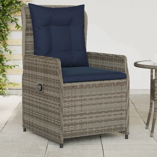 Chaises de jardin inclinables lot de 2 gris résine tressée