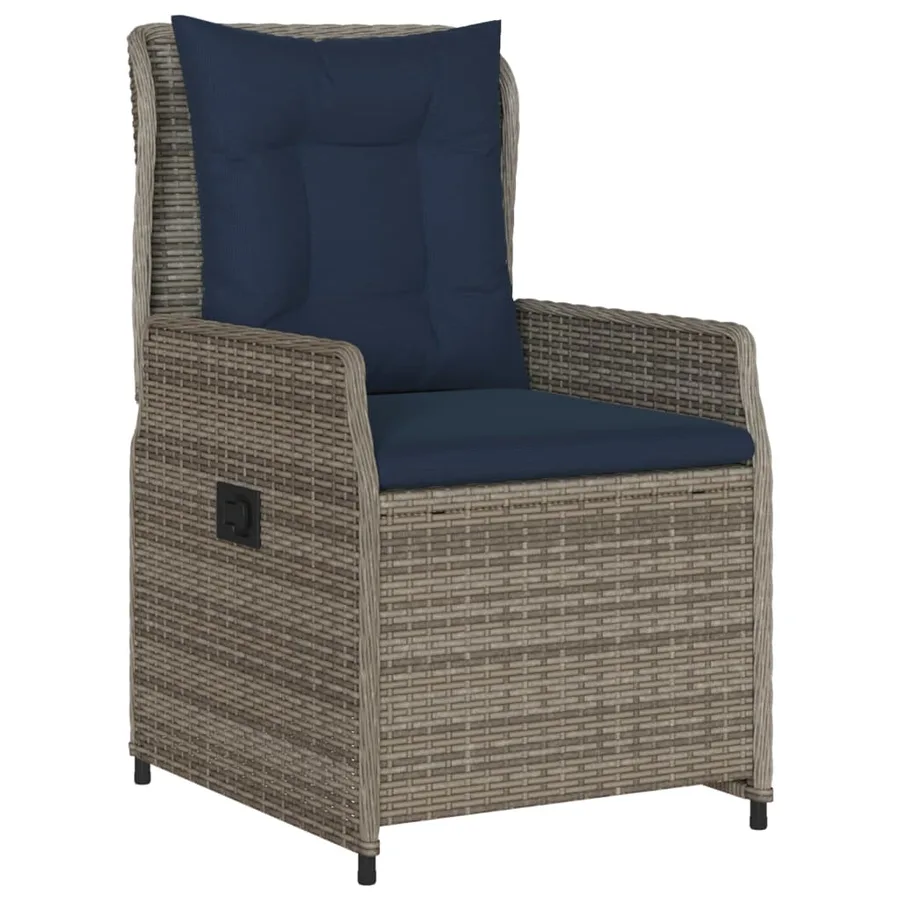Chaises de jardin inclinables lot de 2 gris résine tressée - 4