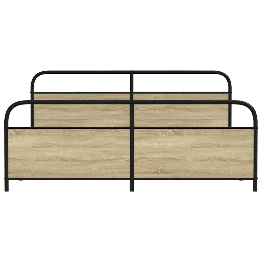 Cadre de lit en métal sans matelas chêne sonoma 183x213 cm - 4