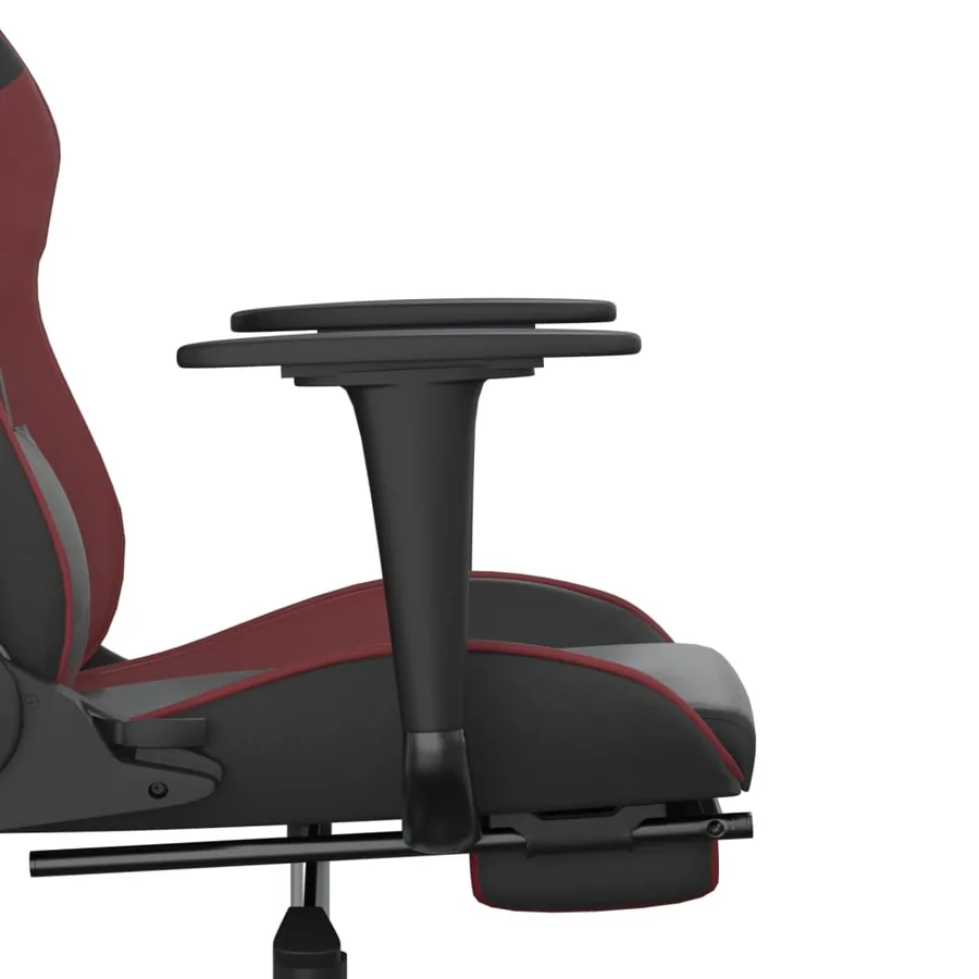 Chaise de jeu de massage repose-pied Noir&Bordeaux Similicuir - 11