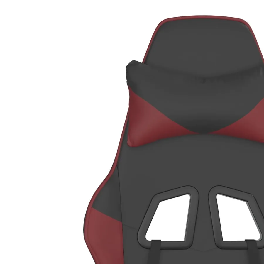 Chaise de jeu de massage repose-pied Noir&Bordeaux Similicuir - 12