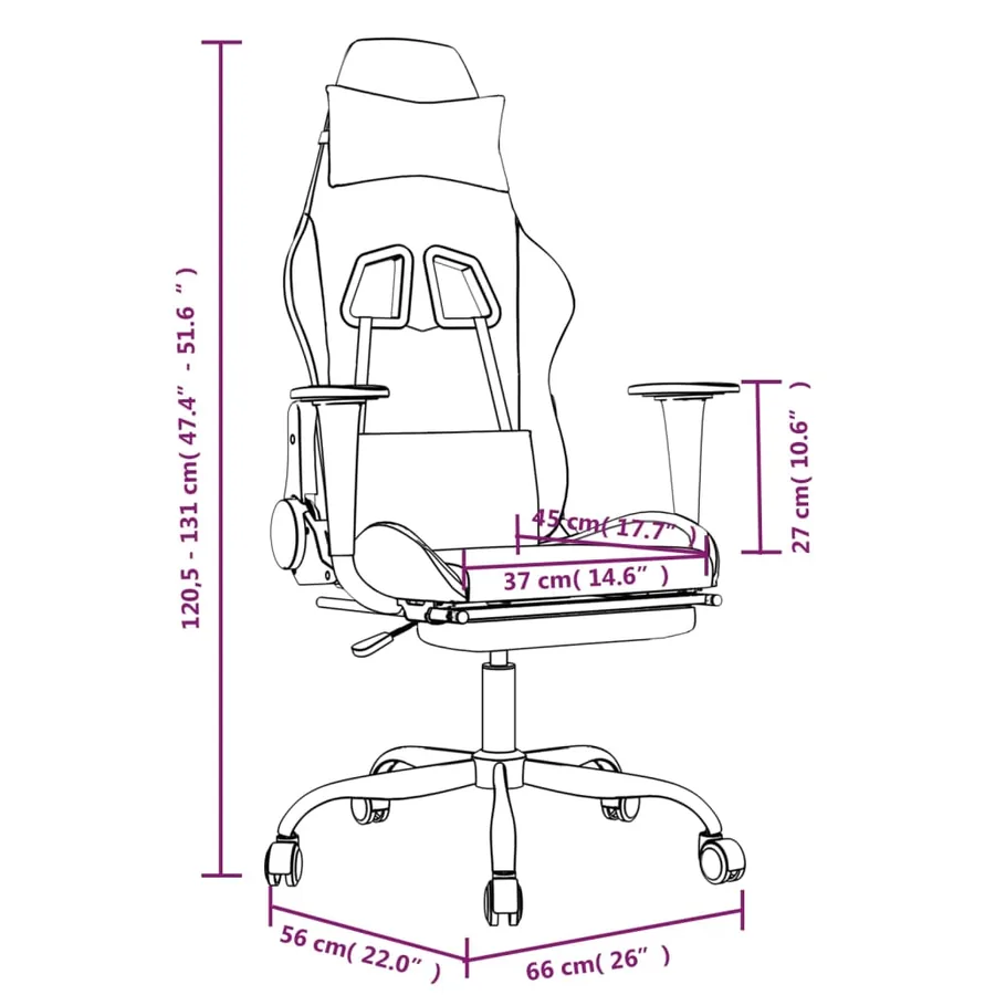 Chaise de jeu de massage repose-pied Noir&Bordeaux Similicuir - 16