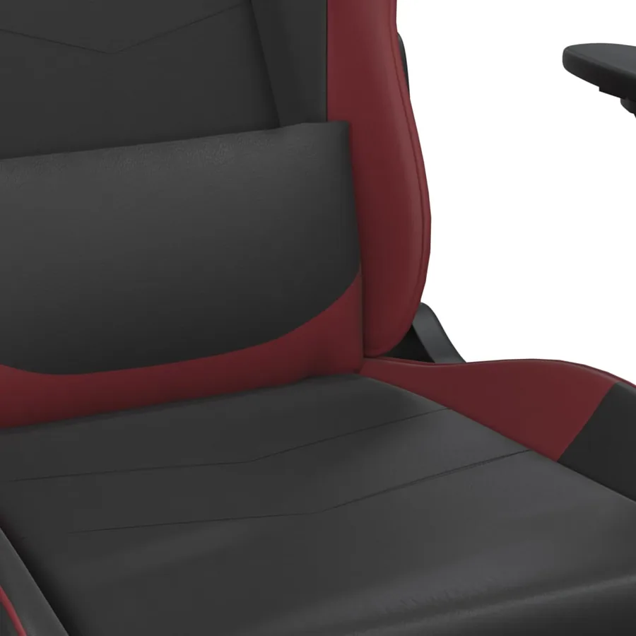 Chaise de jeu de massage repose-pied Noir&Bordeaux Similicuir - 9