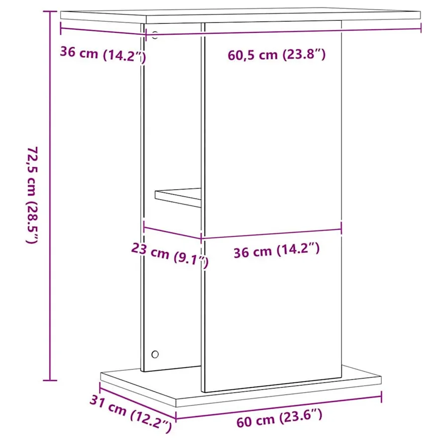 Support d'aquarium Chêne artisanal 36 x 60,5 x 72,5 cm Bois d'ingénierie - 9