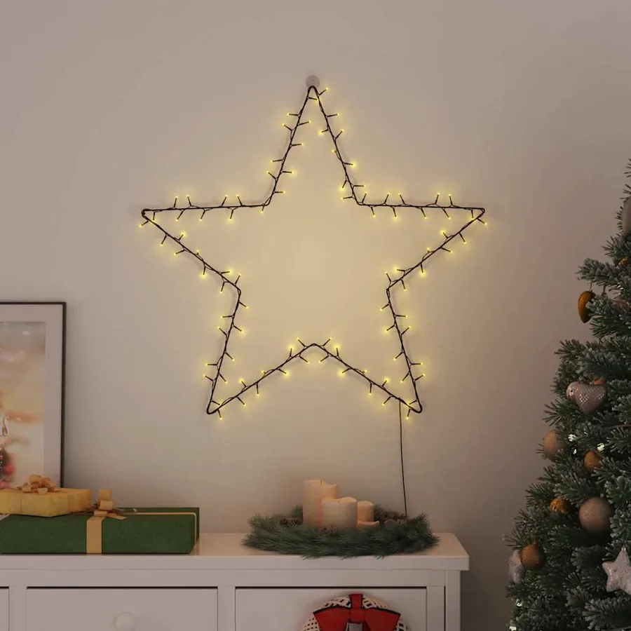 Lumières de Noël silhouette d'étoile 115 LED blanc chaud