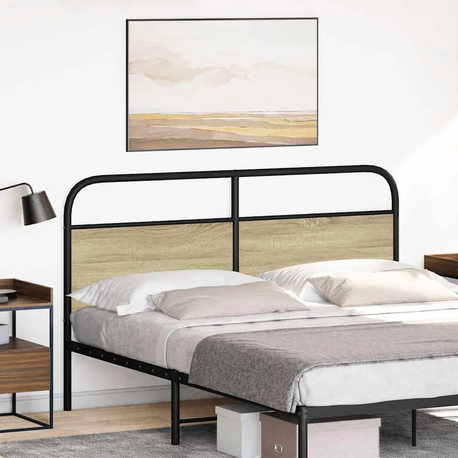 Tête de lit de remplacement chêne sonoma 150 cm acier et bois d'ingénierie - 2