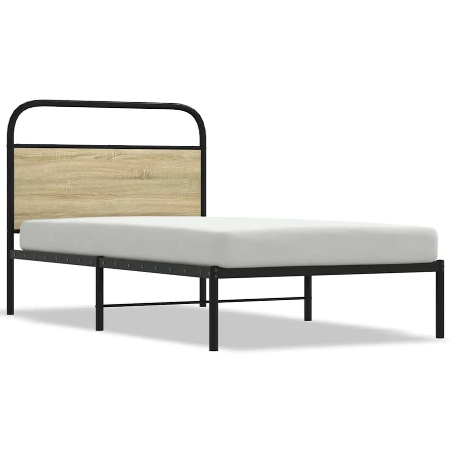 Cadre de lit sans matelas 100x190 cm chêne sonoma - 2