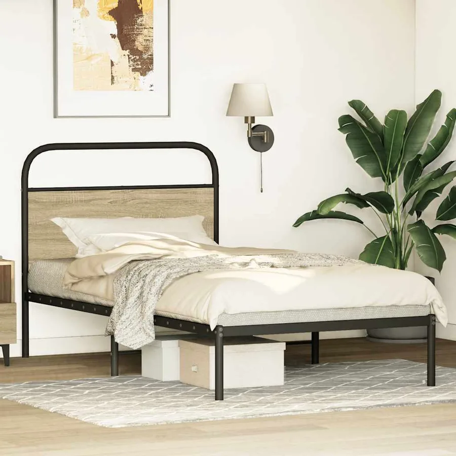 Cadre de lit sans matelas 100x190 cm chêne sonoma - 3